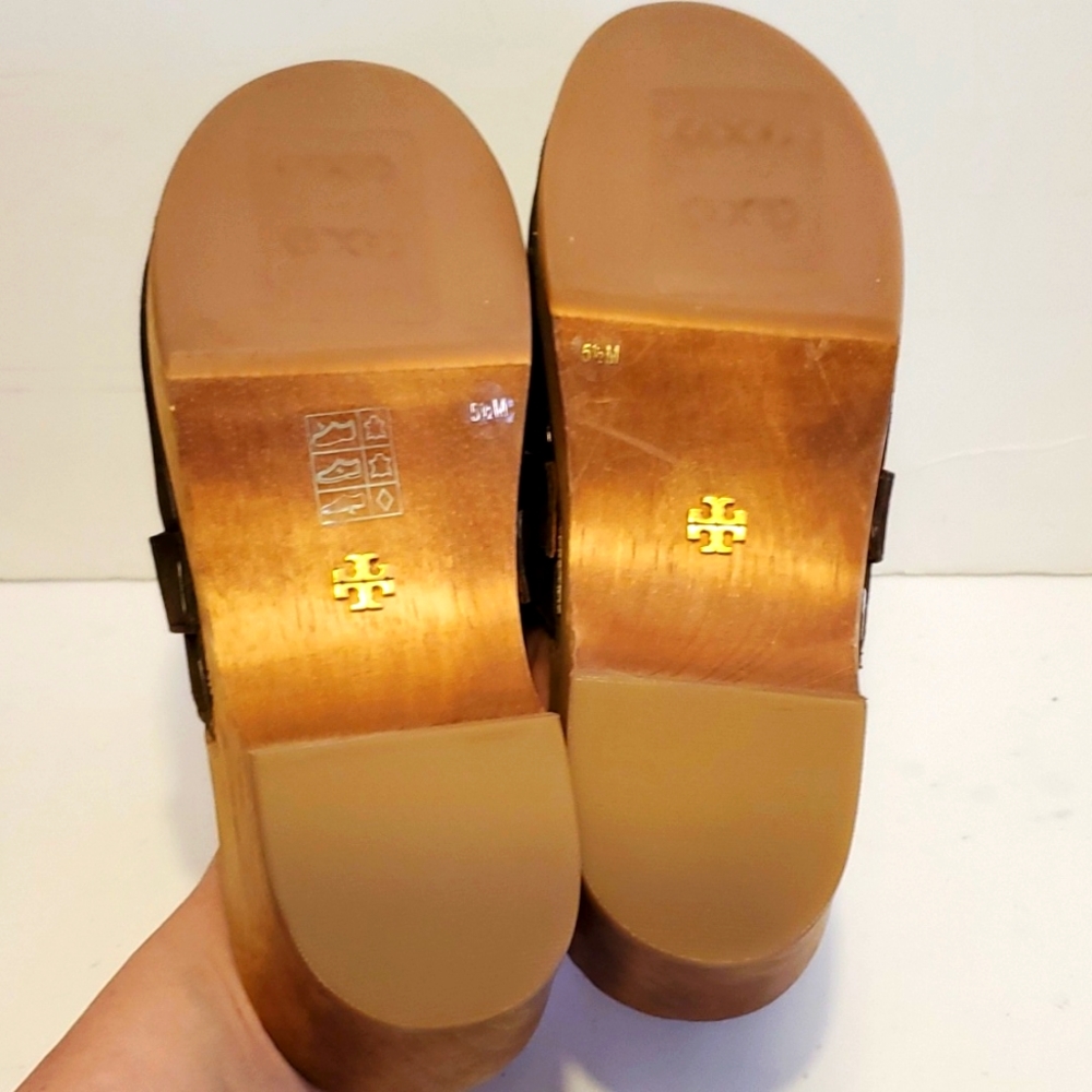 Tory Burch Women Jessa Platform Heel Horsebit Logo Clogs Size 5.5M NWOT'S - Picture 8 of 13